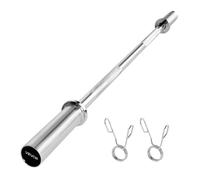 VEVOR Barre d'Haltères pour Fitness Chromée 120 cm, Barre de Musculation Compatible avec Disques 5 cm, avec Poignée Moletée, pour Entraînement Haltérophilie, Squat, Soulevé de Terre, Développé Couché