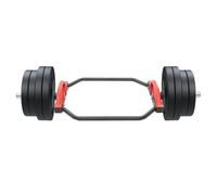 Barre d'haltères longue Barebells - Barre hexagonale courte - Barre d'haltères hexagonale - Barre d'haltères pour les squats, les soulevés de terre, avec 2 fermetures à ressort, charge maximale : 150