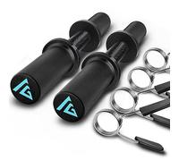 Barre d'haltères olympique de 40,6 cm, poignée d'haltère olympique pour disques de poids olympiques de 5,1 cm, haltères à chargement pour la salle de sport à domicile, 2 paires de colliers à ressort