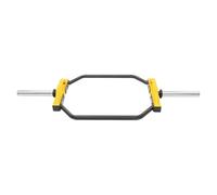 Barre d'haltérophilie hexagonale, barre d'haltérophilie | Épaisseur de paroi de 2 mm, en acier, charge de 150 kg, avec pinces à ressort