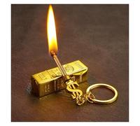 Barre d'or Petites allumettes Porte-clés Multifonctionnel Tout en métal 10000 allumettes Briquet imperméable et Coupe-Vent Briquet à kérosène Cadeau de Vacances