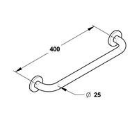 Barre droite, inox chromé (sans vis) Diamètre 25 mm - PRESTO
