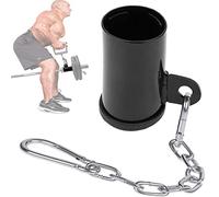 Barre en T avec chaîne, œillet pivotant à 360 °, fixation en forme de mine terrestre, pour barres olympiques pour exercices des épaules, des muscles abdominaux, poignée (Φ5,1 cm)