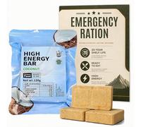 Barre Énergétique Survie Noix de Coco - 1 sachet × 120 g | 550 kcal - Ration randonnée trekking camping outdoor sport endurance - Vitamines minéraux - DLC 20 ans