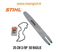 Barre et chaîne STIHL 35 cm 3/8 50 mailles tronçonneuse MS 170 171 180 181 19...