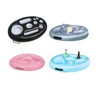 Barre flottante gonflable - Poignées de fête à la piscine en PVC - Porte-boisson avec transport pour 70 x 50 x 10 cm Poids plume 9 compartiments (noir/bleu/argent/rose) (Noir)