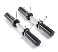 Barre Haltère Courte 42 cm Olympique 50 mm, Paire de Barres Musculation | Manchons Rotatifs | Prise Antidérapante | Musculation à Domicile et Entraînement de Force | 4 Colliers à Ressort Inclus