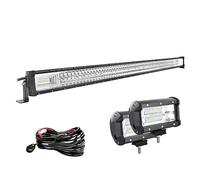 Barre led + 2pcs Phare de Travail + Faisceau de Câblage Rampe 12V 24V Étanche Projecteur Feux pour 4x4 Voiture Camion Tracteur Quad Bateau