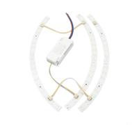 Barre LED demi-cercle pour ventilateur 27 W Transparent (3 pièces 27 W x 2 | Forme demi-cercle, modèle 27 W, plastique transparent, aspect moderne, intégration facile