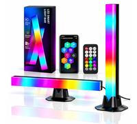 Barre LED Gaming RGBIC, Lampe Gaming RGB avec App et Télécommande | Lampe Ambiance Bureau 32CM Barre LED Bureau Gaming avec Synchronisation Musicale, Éclairage d’Ambiance 270° pour PC
