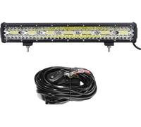 Barre lumineuse à LED, lampe tout-terrain 8D, 3 rangées