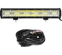 Barre lumineuse à LED, lampe tout-terrain 8D, 3 rangées