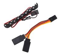 Barre lumineuse de toit de voiture RC 7LED Traxxas 1/18 RC, remplacement de lampe de toit DC5-8V 73mm noir (Lumière blanche)