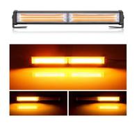 Barre Lumineuse LED 12V 24V Orange 36W 30cm 9 Modes de Flash Éclairage Stroboscopique Feu d'Avertissement Prise allume-cigare