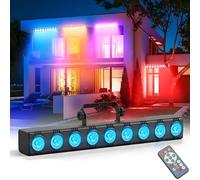 Barre lumineuse LED 50 W pour scène, éclairage DJ RGBW DMX 4 en 1 avec télécommande, activation sonore et mode maître/esclave pour mariages, fêtes, clubs et discothèques.