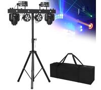 Barre lumineuse LED CYTBEK avec support mobile, télécommande DMX512, 2 lumières papillon et 2 faisceaux pour DJ, scène, club, soirées