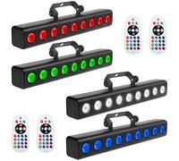 Barre lumineuse LED pour DJ, 9 x 4 W RGBW DMX avec télécommande, éclairage de fête activé par le son, lot de 4