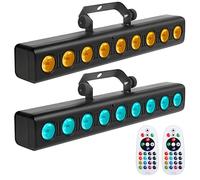Barre lumineuse LED pour DJ, 9 x 4 W RGBW DMX avec télécommande, éclairage de fête activé par le son, lot de 2