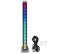 Barre lumineuse RGB, commande vocale, lumière ambiante, lampe d'ambiance musicale, USB, pour voiture, maison, Studio (Argent)