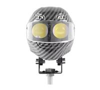 Barre lumineuse ronde à DEL - Feux antibrouillard pour moto | Projecteur LED étanche | En forme de casque double couleur clignotante | Pour la route, les aventures en plein air et l'équitation de nuit
