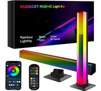 Barre lumineuse RVB, Eukee Lot de 2 RGB Bureau, Barre Lumineuse Intelligente avec Différents Effets de Lumière et Modes Musicaux, Déco pour Jeu, Photos, PC, Télévision, Pièce