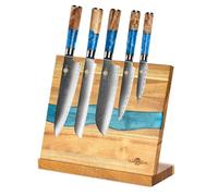 Barre magnétique pour couteaux, 22,5 x 26 cm, support de couteau magnétique, encastré, en résine époxy décorative, sans couteau