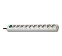 Barre multiprise - BRENNENSTUHL - ECO LINE X 10 - 3,0 m - Prises obliques - Interrupteur de sécurité