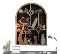 Barre Murale - Organisateur en Bois, présentoir de minéraux mystiques, décoration d'intérieur bohème, Meubles d'exposition spirituelle | Artisan Moon Rack présente des Cristaux dans Un Design