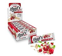 BARRE NEED'S CRUNCHY - Barre Gourmande et Croustillante, Riche en Protéines (35%), Sans Gluten, Adaptée aux Végétariens - Saveur cranberry - grenade - Display de 12 unités - Laboratoire Eric Favre