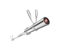 Hop-Sport Barre olympique droite 165 cm en acier chromé avec douille pivotante, Diamètre 50 mm, Poignée antidérapante, Musculation Inox