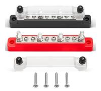 Barre omnibus 150 A 12 V, 4 x 0,6 cm (M6) 6 x #8 (M4) Bornier de distribution d'alimentation 48 V DC pour voiture, bateau, système solaire marin, noir et rouge