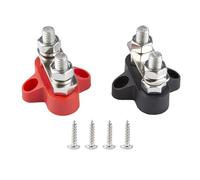 Barre omnibus Kit de poteaux jonction goujon bornier, 2 pièces, goujons simples/doubles, poteau isolé 48V M8 for voiture, Marine, remorque, bateau, camping-car(Double Bolt)