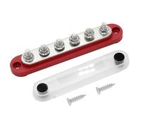 Barre omnibus négative 300A, bloc de Distribution 12V, goujons terminaux M6, barre omnibus de terre Positive 48V DC, for automobile, voiture, bateau(Red Color)