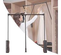 Barre Penderie Escamotable - Alliage D'aluminium Portant Chargement 20Kg Amortisseur Amortisseur Tampon D'amortissement Cintre - Vtements Pratique Rapide Et Accessible Au Travail