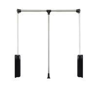 Barre Penderie Escamotable, lève-penderie 510-1210 mm, forte capacité de charge 30 kg, système de rangement télescopique, tige en aluminium, gain de place,890-1210mm,Black