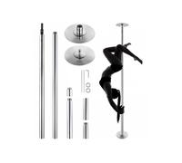 Barre Pole Dance Professionnelle, Statique et Rotatif, Acier Inox 45 mm, Hauteur Réglable, pour Bar Domicile