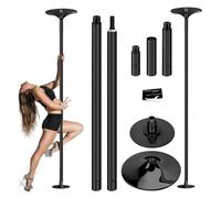 Barre Pôle de Danse Professionnel | Poteau De Fitness Portable/Amovible | Statique Et Rotatif | 45 Mm De DiamèTre | Hauteur RéGlable (223,5~274,5 Cm) | Capacité De Poids : 440 Lb,Black