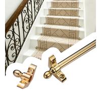 Barre Pour Escalier En Métal Lot De Tringle D Tapis,Inclusive Embout Rond Accessoires Pour Stair Runner D'escalier,Utilisé Pour Fixer Les Tapis Aux Escaliers,Facile À Installer(2pcs,L 48in/122cm)