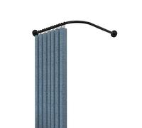 Barre Rideau De Cabine D'essayage en Forme De L, Tringles À Rideaux Extensibles en Acier Inoxydable, Tringles Rideaux Incurvées sans Perçage pour La Protection De La Vie Privée