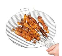 Barre ronde en acier inoxydable - Outil de barbecue ventilé - 44,5 cm - Filet rond réutilisable pour la maison et l'extérieur - Pour camping, pique-nique, terrasse