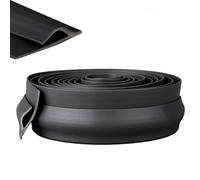 Barre Seuil Bordure de Moquette Noire en PVC, Bande de Transition pour Carrelage en Vinyle Stratifié, Bande de Bordure de Tapis Autocollante, Bande de Jonction de Sol pour Seuil(11m (36ft))