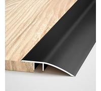 Barre Seuil De Porte Aluminium, Bande De Transition Tapis, Bande De Séparation Carrelage/stratifié, Comble Les Différences De Hauteur Entre 0.7-0.15cm(Noir)