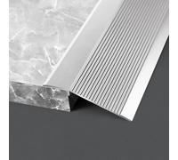 Barre Seuil de Porte Seuil porte 4 pouces de large Rampes de seuil de bande de transition de plancher pour les portes, les garnitures de bord de sol, Du bois au vinyle, Métal Aluminium(Silver,90cm/35.