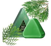 Barre shampooing vert Usman Grass | 120g savon shampoing Nature Triangle | Barres shampooings solides riz gluant contrôle l'huile | Savons shampoings antipelliculaires moelleux pour femmes & hommes