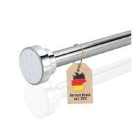Barre télescopique 100-190 cm argentée en acier inoxydable - tringle extensible sans perçage pour rideau de douche antidérapante