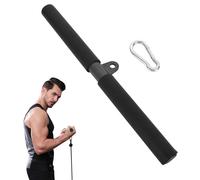 Barre Triceps Biceps Rotative Barre Droite,Barre Tirage Musculation,Barre Musculation pour Triceps, Poignées pour Exercices à la Maison ou à la Salle de Sport,avec Poignées Souples et Mousqueton