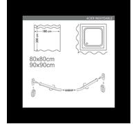 Barre tringle pour rideau de douche Incurvée à fixer en Alu Chromé 80x80cm MSV