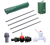 Barreau de Pluie 13 gallons / 50L PVC Barrel de Collecte d'eau Pluie Pliable avec Robinet et Trou débordement à la Fermeture à glissière Finement scellé Le réservoir Stockage d'eau.
