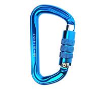 Barreaux de mains de bain, 30KN Rock Climbing Auto Locking Carabiner Blue D-shaped Master karabiner Hook For Climbing Caving Mountaineering Arborist Tree(1 Piece)