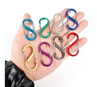 Barreaux de mains de bain, Outdoor Camping Hiking Belt Buckle Color Aluminum Alloy D-type Button Screw Lock Survival Safety Carabiner Chain Keychain Hook(1pcs (Random Color))
